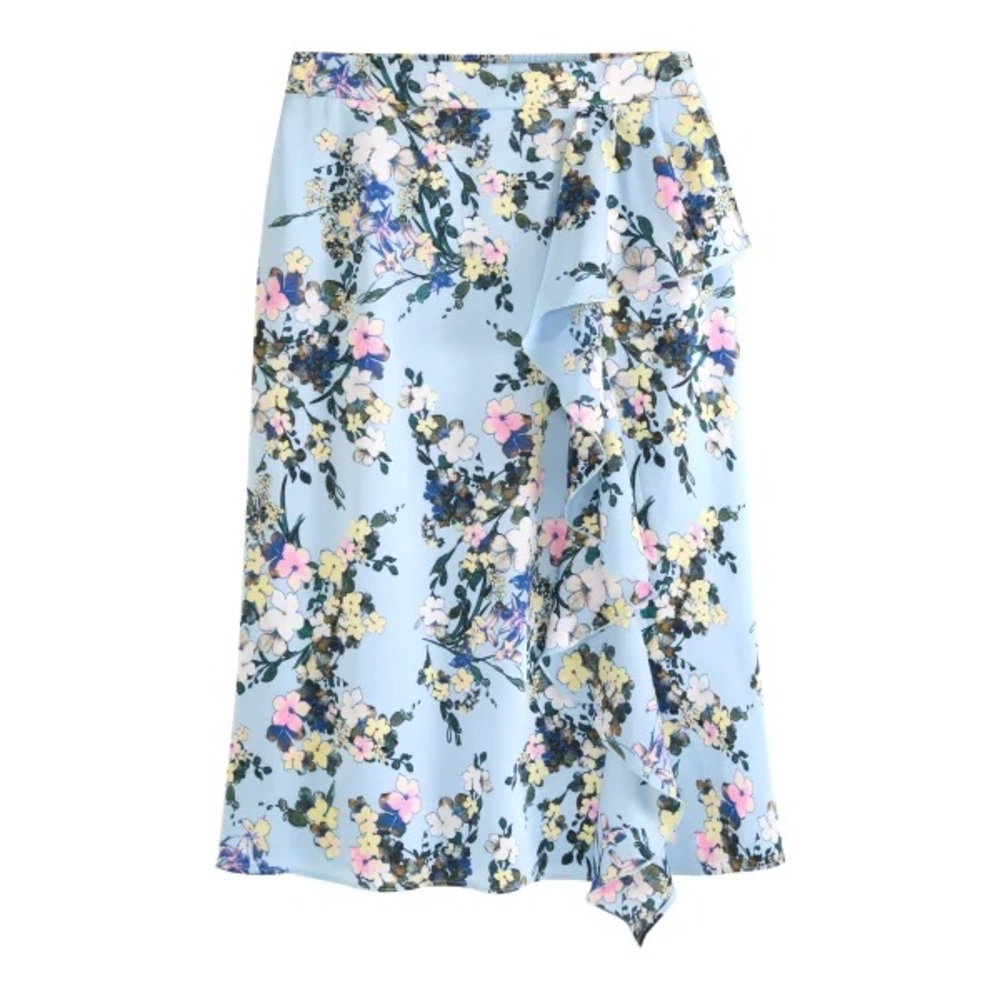 Ted Baker Women's Ruffle Floral Elastic Waistband Skirt Size Medium - Picture 3 of 7